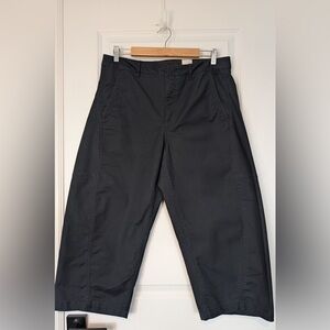 Anthropologie Maeve Curved Crop Chino Black Size 12